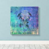 blauwe en Blauwgroen verdamper Canvas Afdruk (Insitu (Houten vloer))