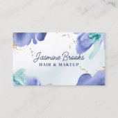 Blauwe en Blauwgroen Waterverf Abstract Visitekaartje (Voorkant)