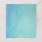 Blauwe en Blauwgroen Waterverf Blank Plaatskaartje (Buitenkant ongevouwen)