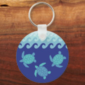 Blauwe en Blauwgroen Zee Sleutelhanger (Voorkant)