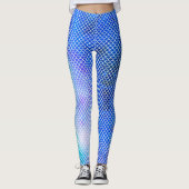 Blauwe en Blauwgroen Zeemeermin Waterverf Leggings (Voorkant)