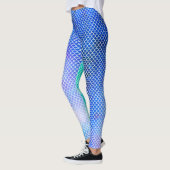 Blauwe en Blauwgroen Zeemeermin Waterverf Leggings (Links)