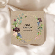 Blauwe en Bourgondische Floral Geometrische Kraft