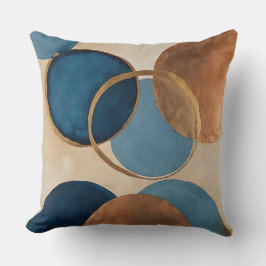 Blauwe en bronzen cirkels met gouden ringen kussen