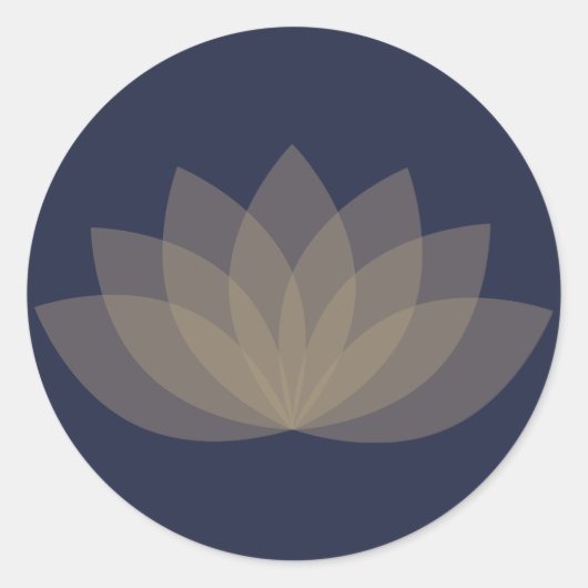 Blauwe en bruinachtige Sticker van de Lotus Flower (Voorkant)
