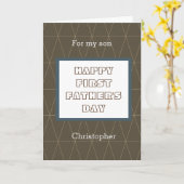 Blauwe en bruine 1-de-Vaderdag zoon Kaart (Gele Bloem)