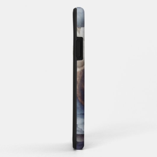 Blauwe en bruine abstracte verftelefoondozen Case-Mate iPhone case (Achterkant/rechts)