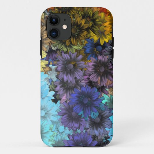 Blauwe en bruine bloem Case-Mate iPhone case (Achterkant)