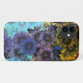 Blauwe en bruine bloem Case-Mate iPhone case (Achterkant (horizontaal))