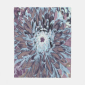 Blauwe en bruine dahlia bloem fleece deken (Voorkant)