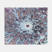 Blauwe en bruine dahlia bloem fleece deken (Voorkant (Horizontaal))