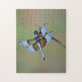 Blauwe en Bruine Dragonfly Insect Natuur Puzzel (Verticaal)