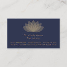 Blauwe en bruine eenvoudige Lotus-Visitekaartjes