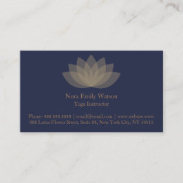 Blauwe en bruine eenvoudige Lotus-Visitekaartjes Visitekaartje