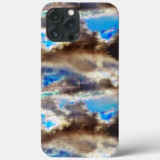 Blauwe en bruine gekleurde textuur in een ruwe hou Case-Mate iPhone case (Achterkant)