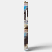 Blauwe en bruine gekleurde textuur in een ruwe hou Case-Mate iPhone case (Achterkant / Links)