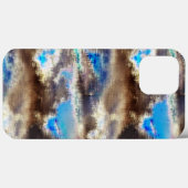 Blauwe en bruine gekleurde textuur in een ruwe hou Case-Mate iPhone case (Achterkant (horizontaal))