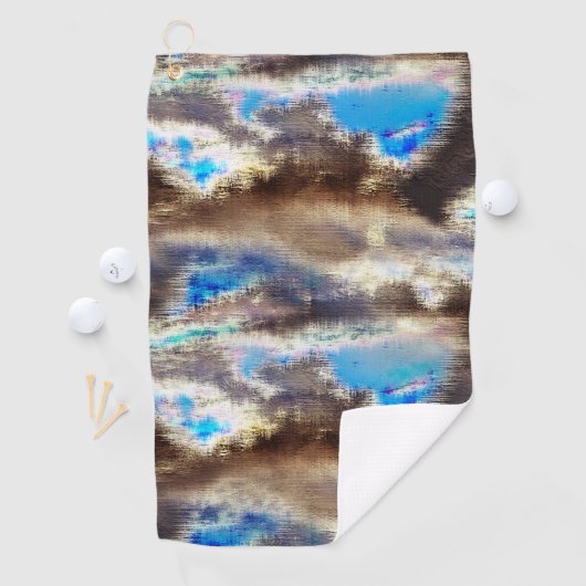 Blauwe en bruine gekleurde textuur in een ruwe hou golfhanddoek (Insitu)