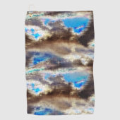 Blauwe en bruine gekleurde textuur in een ruwe hou golfhanddoek (Voorkant)