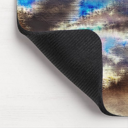 Blauwe en bruine gekleurde textuur in een ruwe hou muismat (Hoek)