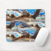 Blauwe en bruine gekleurde textuur in een ruwe hou muismat (Met muis)