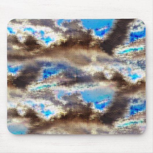 Blauwe en bruine gekleurde textuur in een ruwe hou muismat (Voorkant)