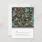 Blauwe en bruine gevouwen tentaart kaart (Voorkant)