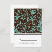 Blauwe en bruine gevouwen tentaart kaart (Voorkant / Achterkant)