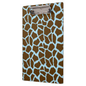 Blauwe en bruine Giraffe Dierenprint Klembord (Links)