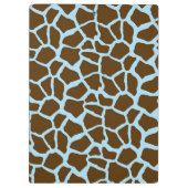 Blauwe en bruine Giraffe Dierenprint Klembord (Achterkant)