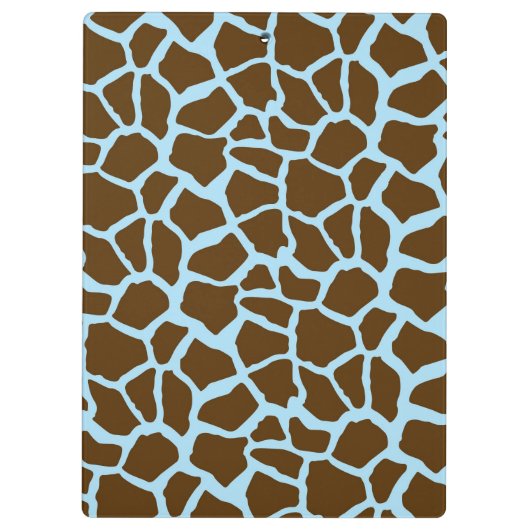 Blauwe en bruine Giraffe Dierenprint Klembord (Achterkant)