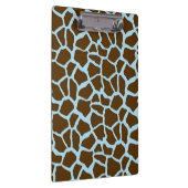 Blauwe en bruine Giraffe Dierenprint Klembord (Rechts)