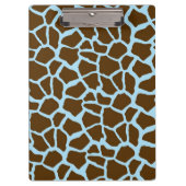 Blauwe en bruine Giraffe Dierenprint Klembord (Voorkant)