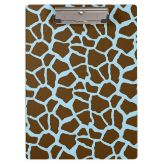 Blauwe en bruine Giraffe Dierenprint Klembord