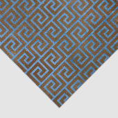 Blauwe en bruine Griekse sleutelontkoppeling Tissuepapier (Detail)