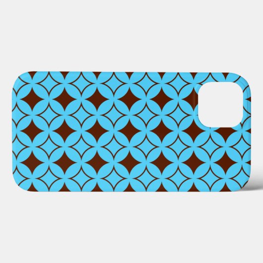 Blauwe en bruine Hoesje-Mate iPhone case (Achterkant (horizontaal))