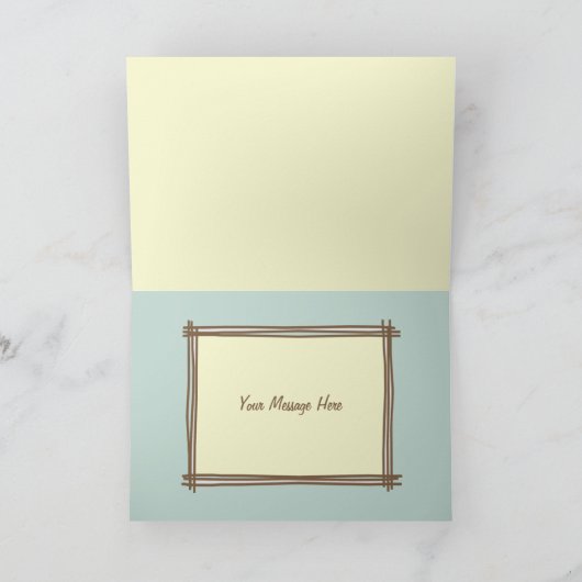 Blauwe en bruine Moederdag Kaart (Binnen)