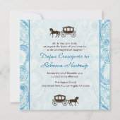 Blauwe en bruine paarden en bruiloft - Uitnodiging (Achterkant)