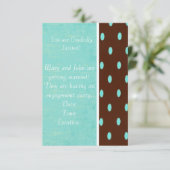 Blauwe en bruine poka Dot 5x4 Uitnodiging (Staand voorkant)