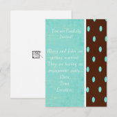 Blauwe en bruine poka Dot 5x4 Uitnodiging (Voorkant / Achterkant)