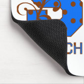 Blauwe en bruine pokadots muismat (Hoek)