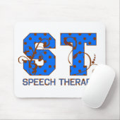 Blauwe en bruine pokadots muismat (Met muis)