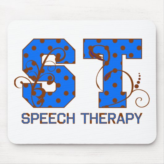 Blauwe en bruine pokadots muismat (Voorkant)