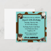 Blauwe en bruine Pug-uitvindingen Kaart (Voorkant / Achterkant)