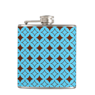 Blauwe en bruine schildpad heupfles