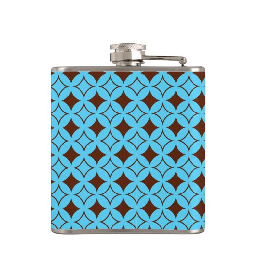 Blauwe en bruine schildpad heupfles (Achterkant)