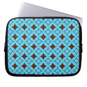 Blauwe en bruine schildpad laptop sleeve