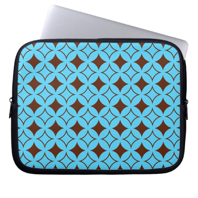 Blauwe en bruine schildpad laptop sleeve (Voorkant)