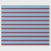 Blauwe en bruine strepen cadeaupapier (Vlak)