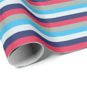 Blauwe en bruine strepen cadeaupapier (Rol Hoek)